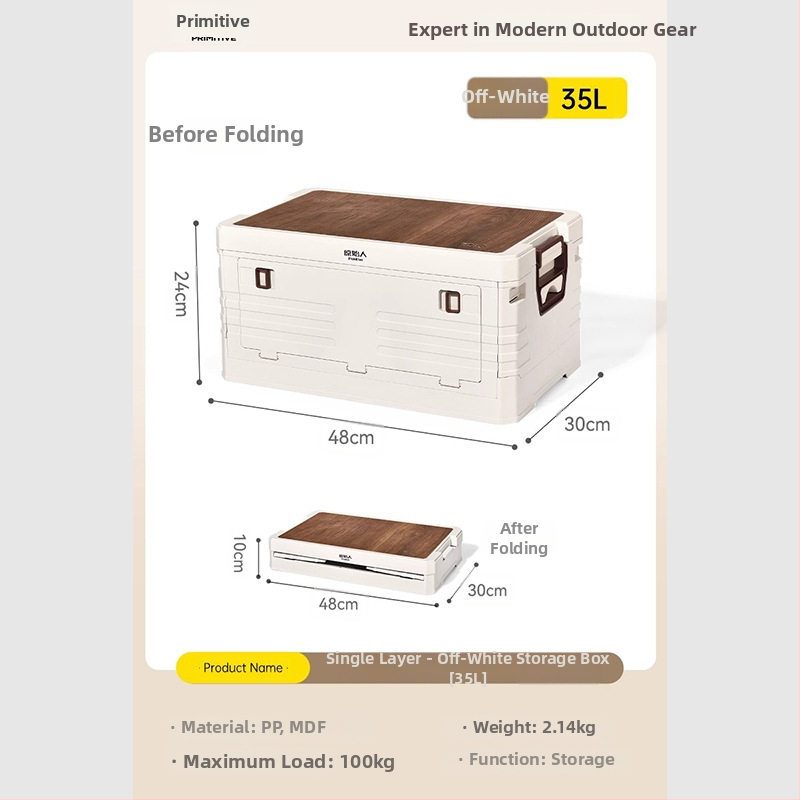Auto pakiruumi korraldaja integreeritud telkimislauaga – 50–60 L, PP materjal, mudel AJP06, kaasaskantav