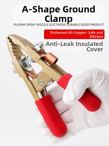 Pilnīgi vara zemējuma skava ar A-formu, paredzēta metināšanai un automašīnas akumulatora palaišanai, Alligator klips