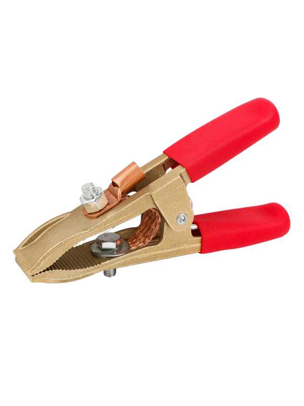 Pilnīgi vara zemējuma skava ar A-formu, paredzēta metināšanai un automašīnas akumulatora palaišanai, Alligator klips