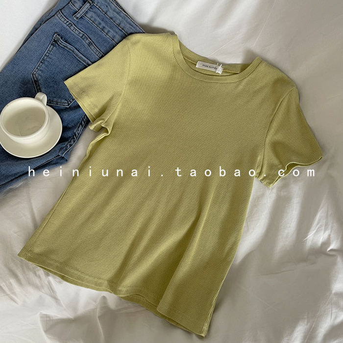 Sievietes T-krekls ar apaļu kaklu, īsām piedurknēm, šaurs griezums, elastīgs adījums, viskoze 90–95%