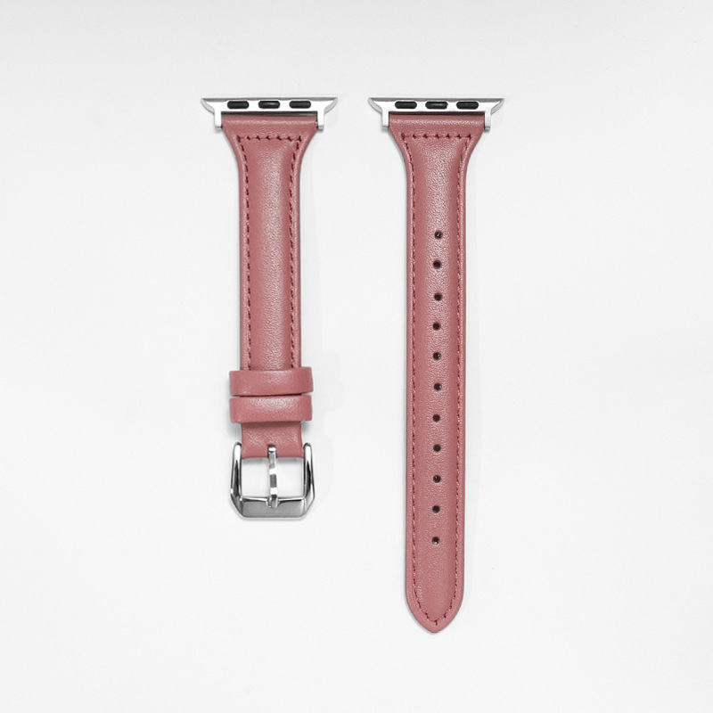 Remen za sat – prirodna koža, tanak dizajn struka, širina 20/22 mm, kopča s iglom, kompatibilan sa svim serijama Apple Watch, Samsung i Huawei