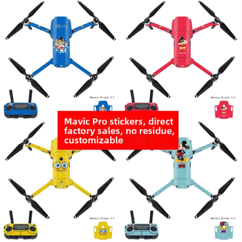 DJI Mavic Pro korpusa plēve ar karikatūru uzlīmēm, matēts plēves materiāls, apstrādes veids: cits