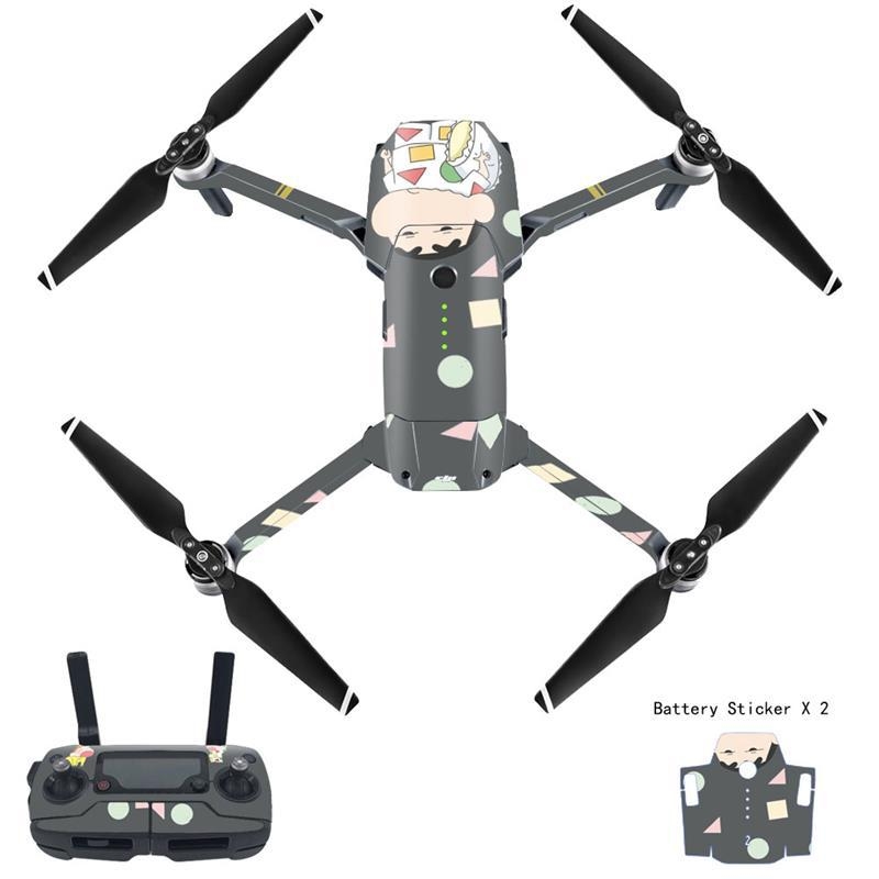 DJI Mavic Pro korpusa plēve ar karikatūru uzlīmēm, matēts plēves materiāls, apstrādes veids: cits