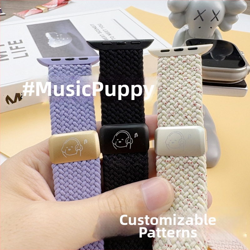 Remen za Apple Watch S8/S9, najlonski pleteni, laserski graviran, magnetska kopča