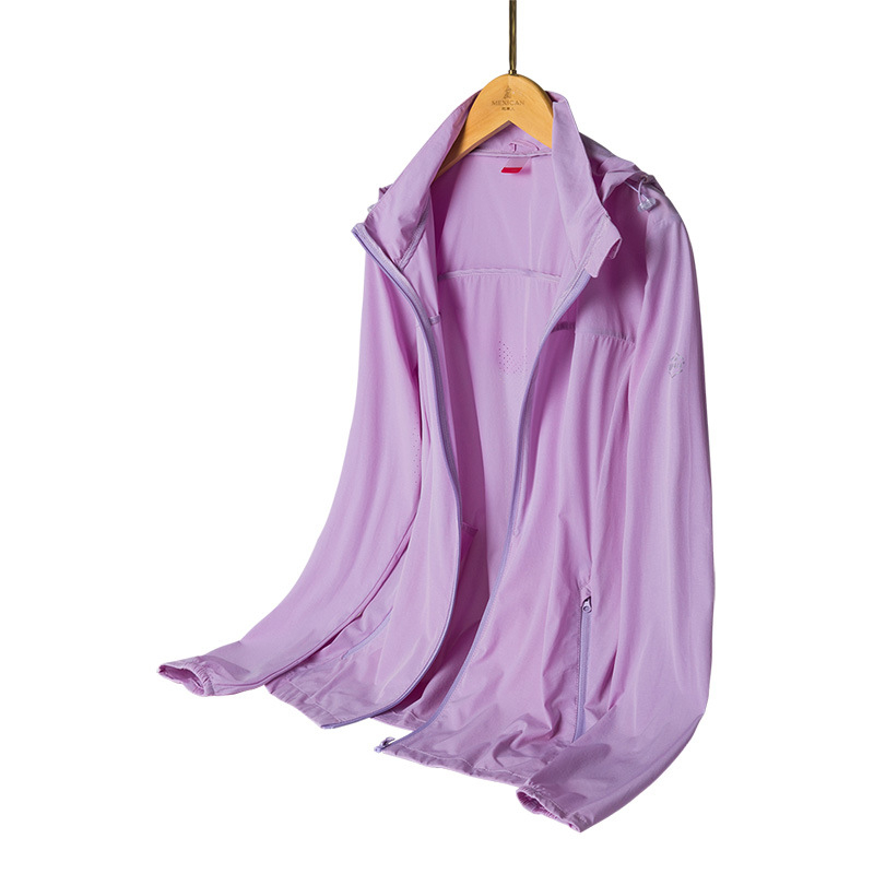 Uniszex nylon napvédő kabát, kapucnival, légáteresztő, UV50+, gyorsan száradó