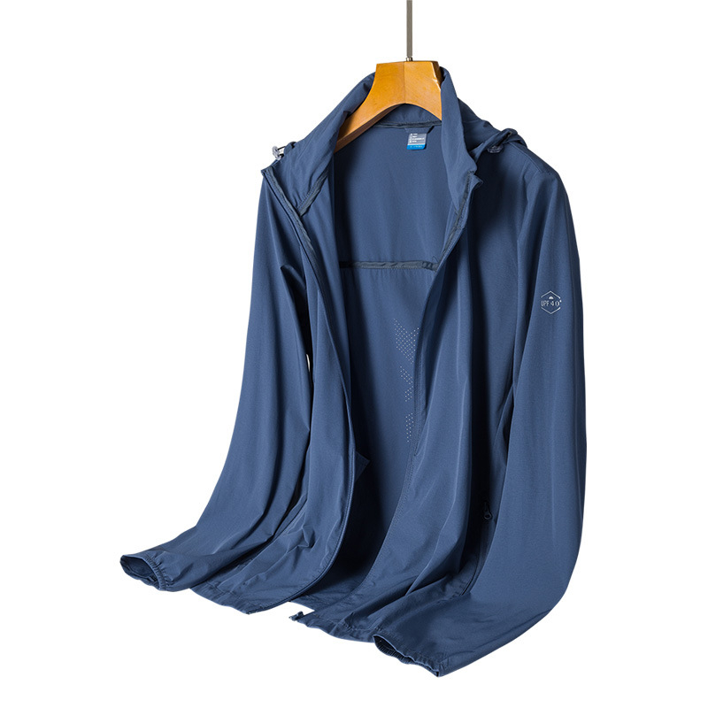 Uniszex nylon napvédő kabát, kapucnival, légáteresztő, UV50+, gyorsan száradó