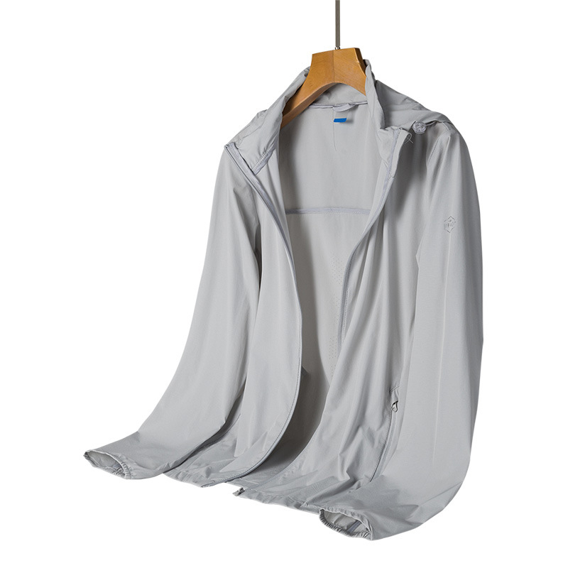 Uniszex nylon napvédő kabát, kapucnival, légáteresztő, UV50+, gyorsan száradó