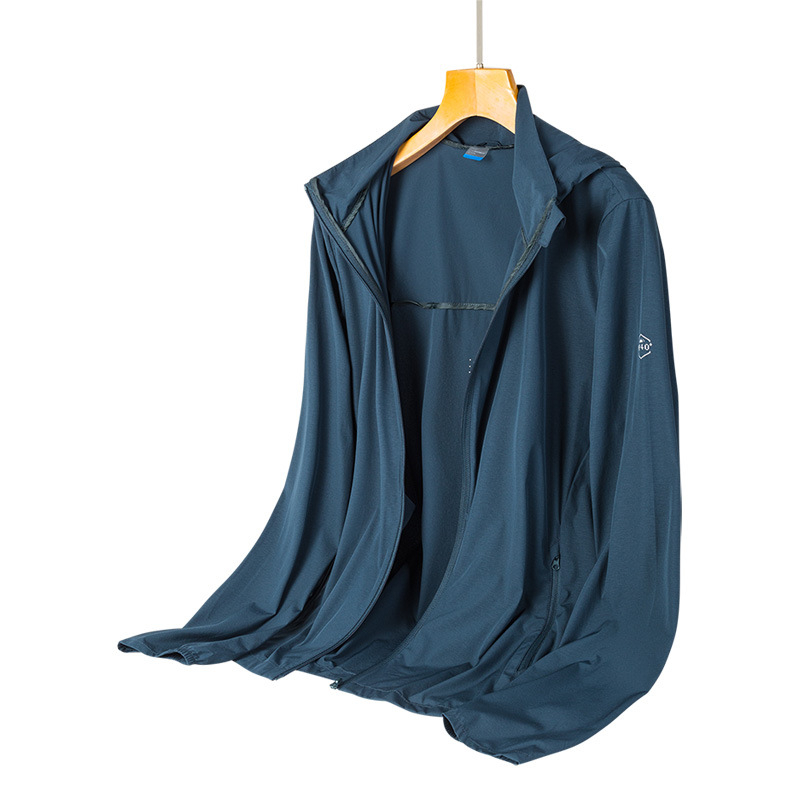 Uniszex nylon napvédő kabát, kapucnival, légáteresztő, UV50+, gyorsan száradó