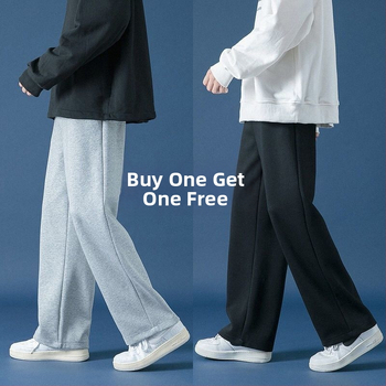 Meeste püksid, vaba lõige, puuvill, 2024 kevad, moodne lihtne stiil