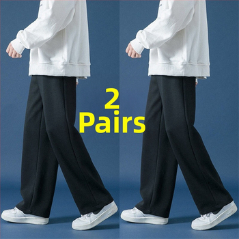 Meeste püksid, vaba lõige, puuvill, 2024 kevad, moodne lihtne stiil