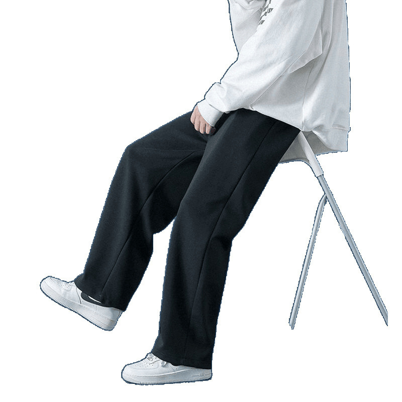 Meeste püksid, vaba lõige, puuvill, 2024 kevad, moodne lihtne stiil