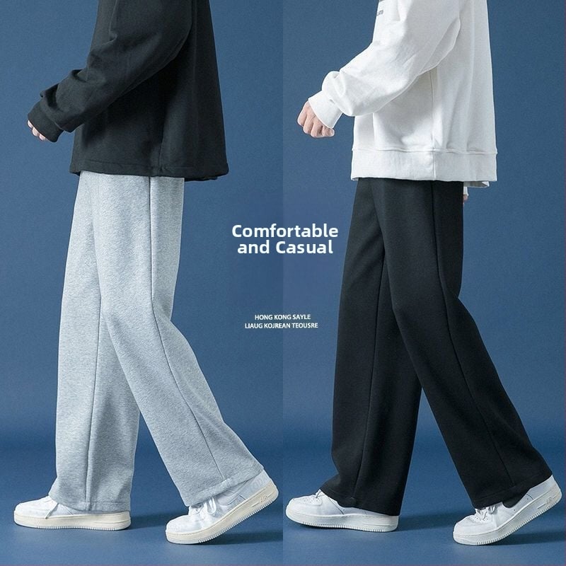 Meeste püksid, vaba lõige, puuvill, 2024 kevad, moodne lihtne stiil