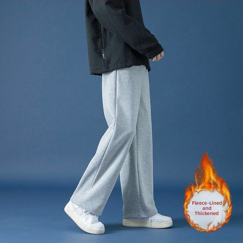 Meeste püksid, vaba lõige, puuvill, 2024 kevad, moodne lihtne stiil