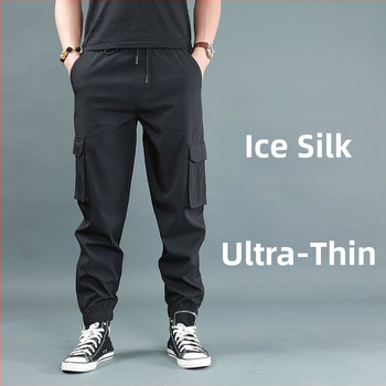 Férfi fleece-bélelt vastag jogger nadrág, magas derekú, egyenes szabású, bambusz rost és poliészter keverék