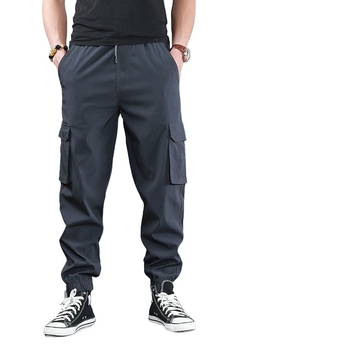 Férfi fleece-bélelt vastag jogger nadrág, magas derekú, egyenes szabású, bambusz rost és poliészter keverék