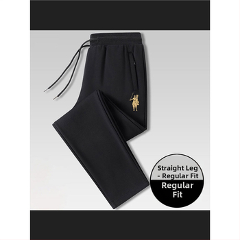 Férfi sportos nadrág egyenes szabású, 95% pamut, középmagas derék, zárható kötőszalag