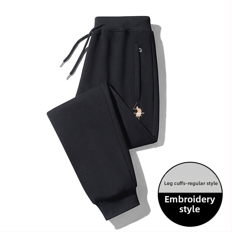 Férfi sportos nadrág egyenes szabású, 95% pamut, középmagas derék, zárható kötőszalag