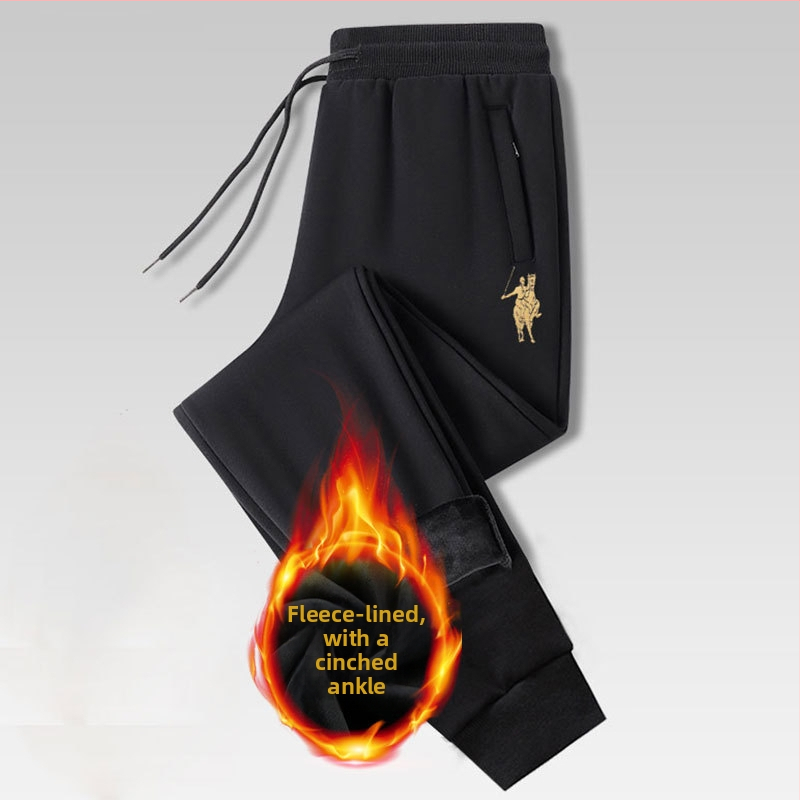 Férfi sportos nadrág egyenes szabású, 95% pamut, középmagas derék, zárható kötőszalag