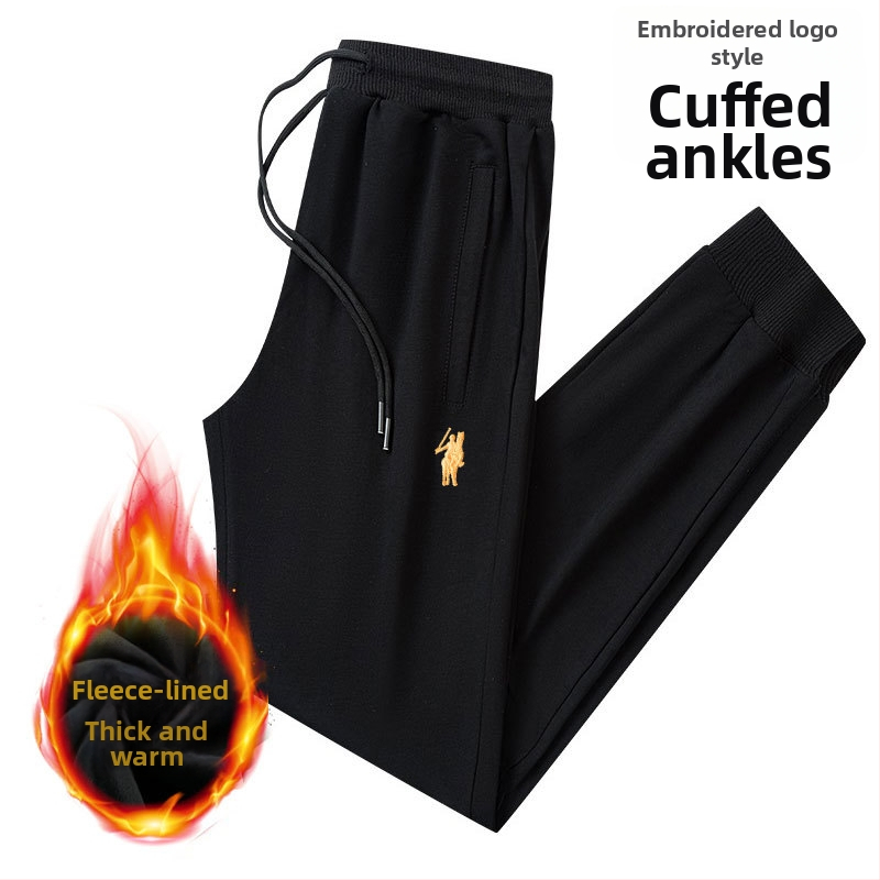 Férfi sportos nadrág egyenes szabású, 95% pamut, középmagas derék, zárható kötőszalag