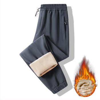 Férfi fleece-béléssel ellátott túranadrág, egyenes szárú, középmagas derekú, téli 2025, fő anyag nylon 90%