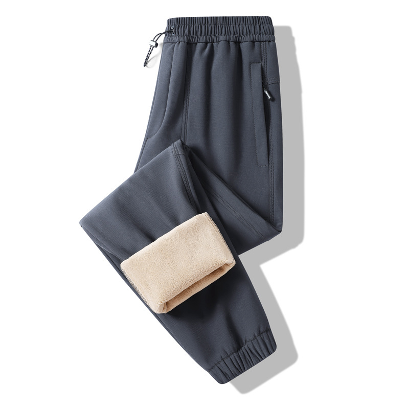 Férfi fleece-béléssel ellátott túranadrág, egyenes szárú, középmagas derekú, téli 2025, fő anyag nylon 90%