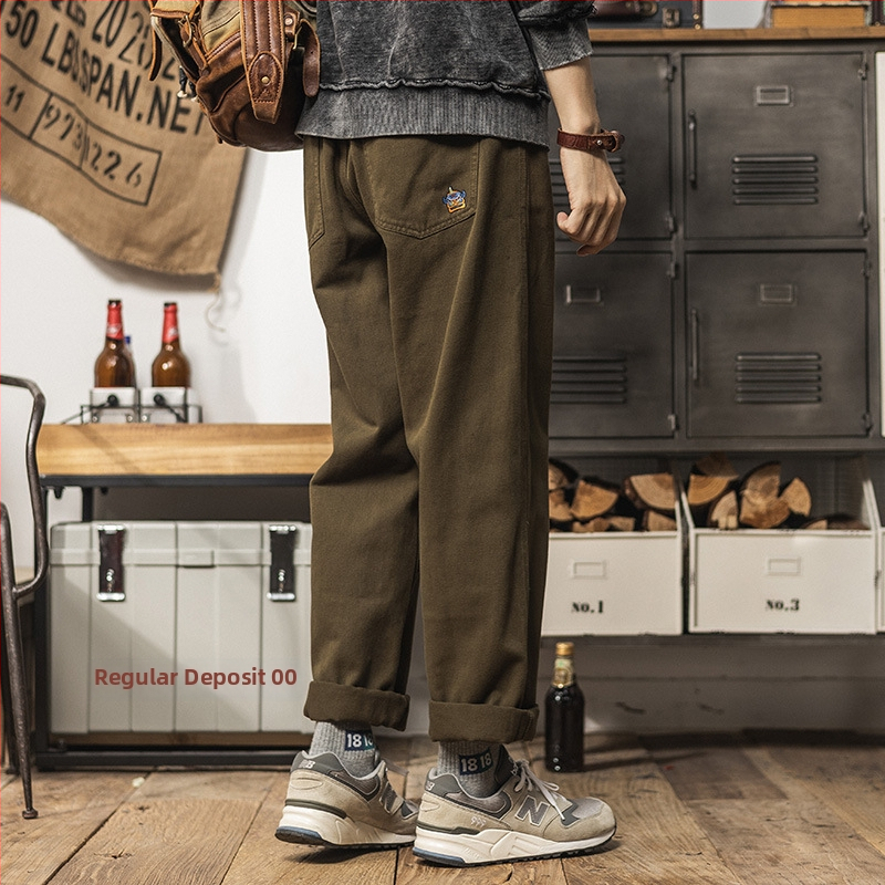 Mindennapi munkaruha nadrág, pamut, egyenes szabás, középmagas derék, cipzár