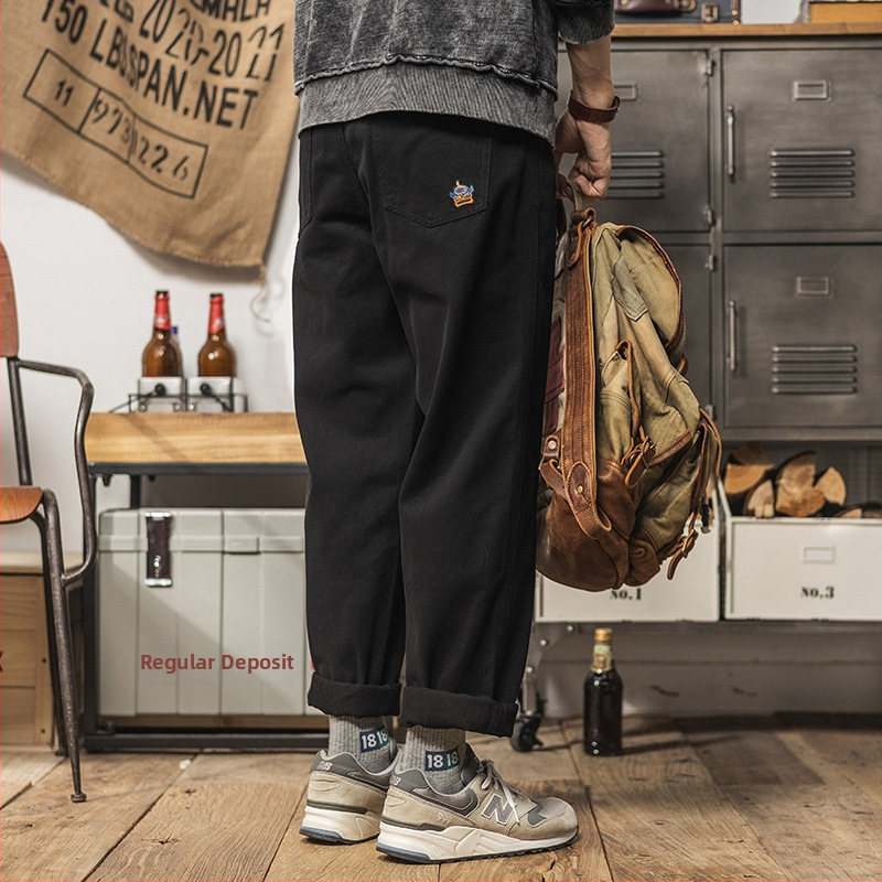 Mindennapi munkaruha nadrág, pamut, egyenes szabás, középmagas derék, cipzár