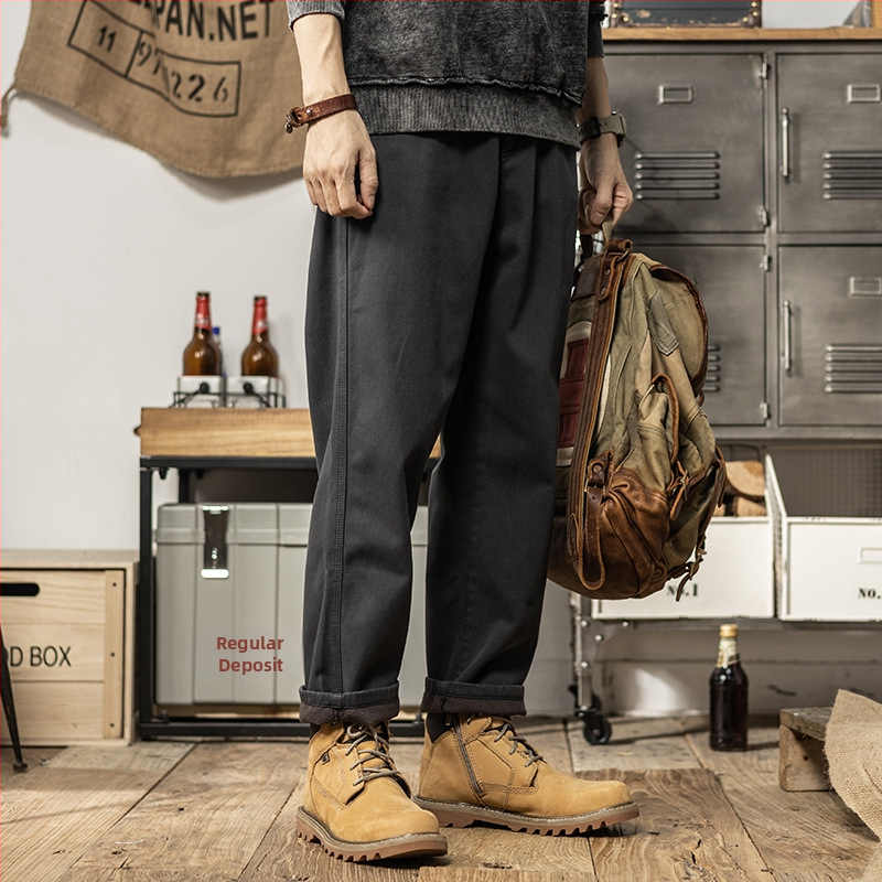 Mindennapi munkaruha nadrág, pamut, egyenes szabás, középmagas derék, cipzár