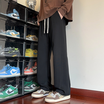 Kényelmes fleece-belepelésű, széles lábú nadrág téli viselethez, 65% pamut, 35% poliészter, középmagas derék