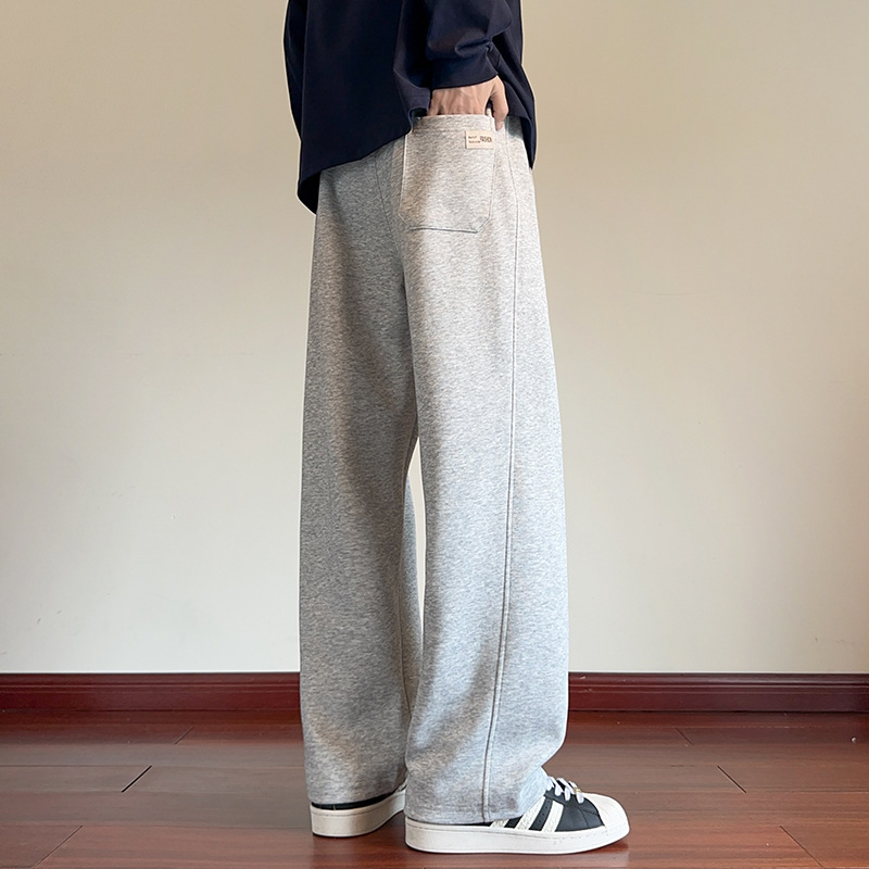 Kényelmes fleece-belepelésű, széles lábú nadrág téli viselethez, 65% pamut, 35% poliészter, középmagas derék