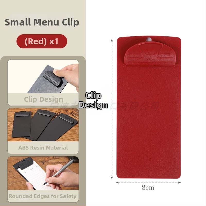 Plastikinis meniu laikiklis su 6 skylėmis užpakalyje, skirtas A5 popieriui, spaustuko dydis 9