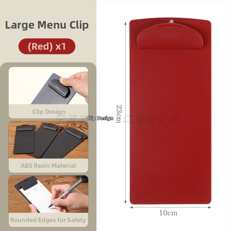 Plastikinis meniu laikiklis su 6 skylėmis užpakalyje, skirtas A5 popieriui, spaustuko dydis 9