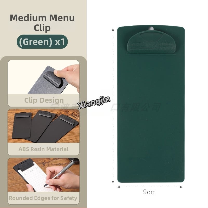 Plastikinis meniu laikiklis su 6 skylėmis užpakalyje, skirtas A5 popieriui, spaustuko dydis 9