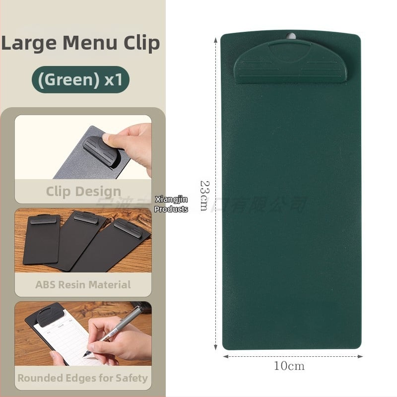 Plastikinis meniu laikiklis su 6 skylėmis užpakalyje, skirtas A5 popieriui, spaustuko dydis 9