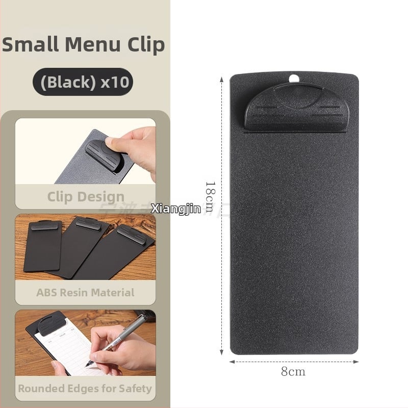 Plastikinis meniu laikiklis su 6 skylėmis užpakalyje, skirtas A5 popieriui, spaustuko dydis 9