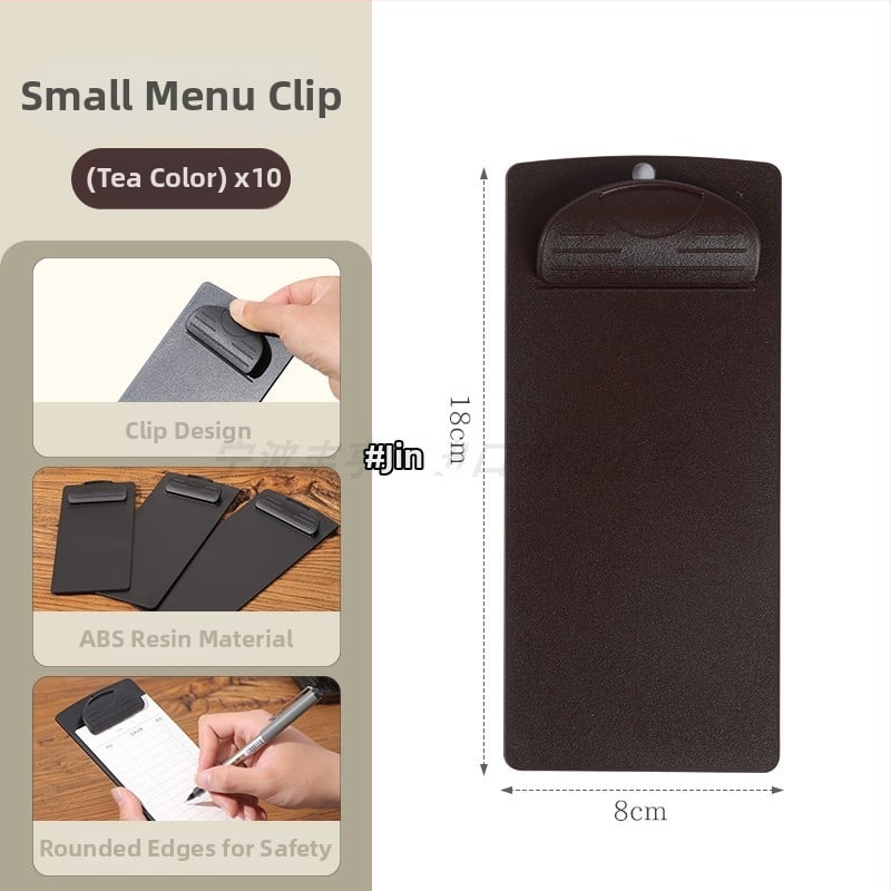 Plastikinis meniu laikiklis su 6 skylėmis užpakalyje, skirtas A5 popieriui, spaustuko dydis 9