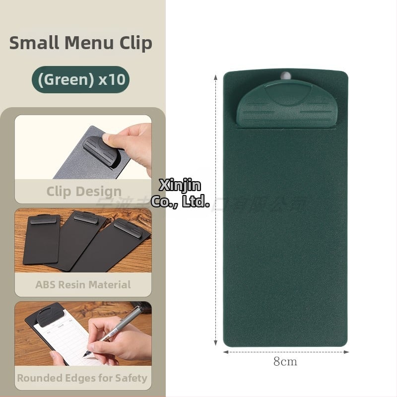 Plastikinis meniu laikiklis su 6 skylėmis užpakalyje, skirtas A5 popieriui, spaustuko dydis 9