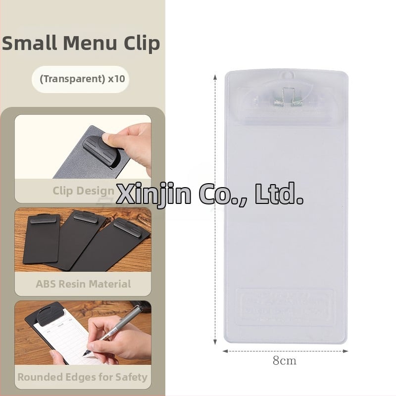 Plastikinis meniu laikiklis su 6 skylėmis užpakalyje, skirtas A5 popieriui, spaustuko dydis 9