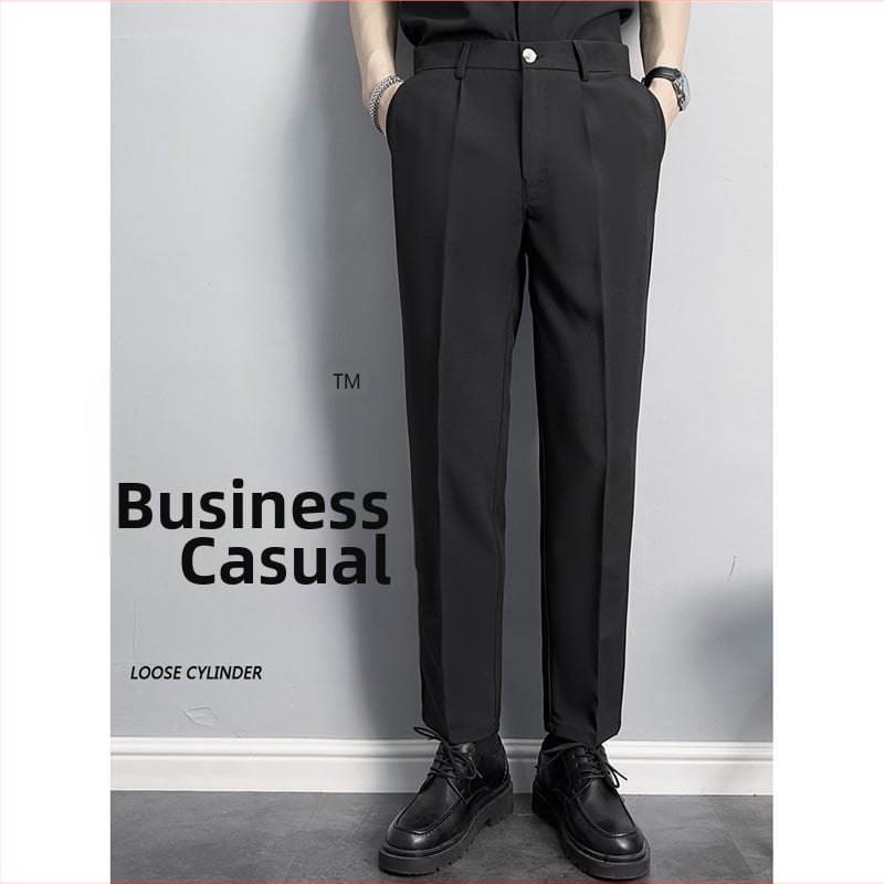 Slim-fit egyenes szabású kosztümnadrág – gyűrődésmentes, nem vasalható, középső derék, gombos záródás, 90% poliészter, mikroelasztikus keverék