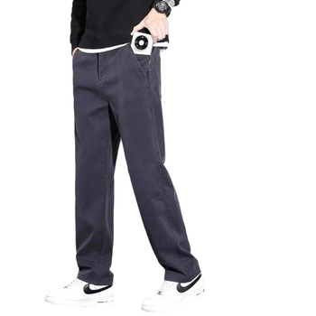 Férfi Lyocell anyagú nadrág fleece-belelt, egyenes szabású, középmagas derék, cipzáras és övvel, téli viselet