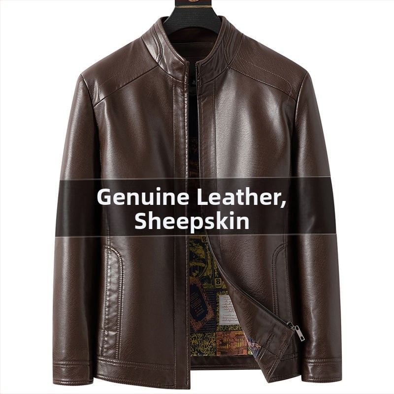 Férfi PU bőrdzseki, stand-up gallérral, lazább szabás, fleece bélés