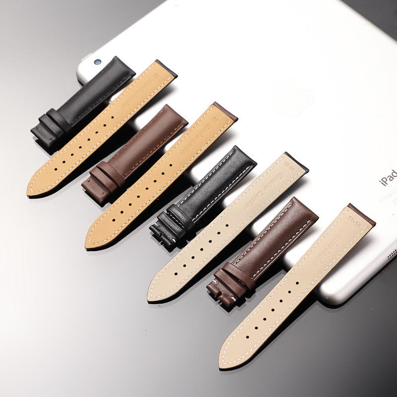 Jinnuo dviejų sluoksnių veršinės odos laikrodžio dirželis adatos rašto tekstūra, atsparus vandeniui ir patvarus, 2024 m. pavasaris