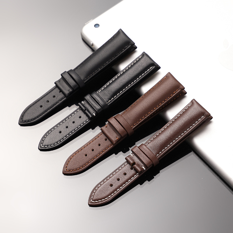 Jinnuo dviejų sluoksnių veršinės odos laikrodžio dirželis adatos rašto tekstūra, atsparus vandeniui ir patvarus, 2024 m. pavasaris