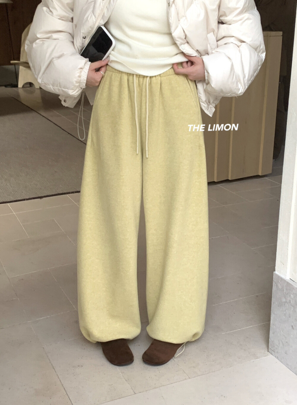 Γυναικείες casual παντελόνες με υψηλή μέση, κορδόνι, επένδυση φλίς, ίσιο κόψιμο, μείγμα πολυεστέρα