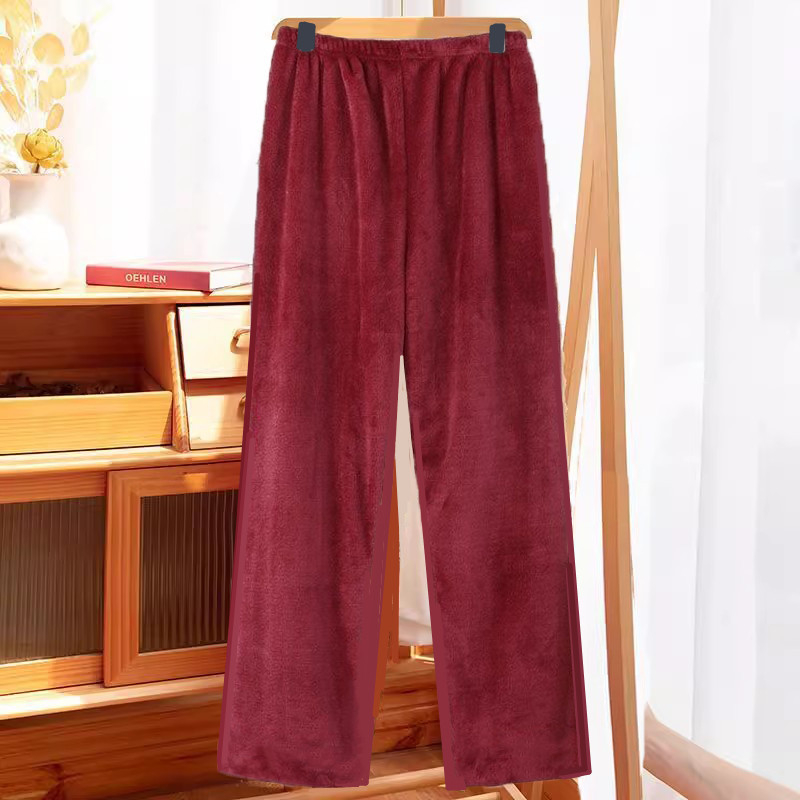 Fleece-béléssel ellátott, széles szabású nadrág csíkos mintával, természetes derékrész, tél 2025