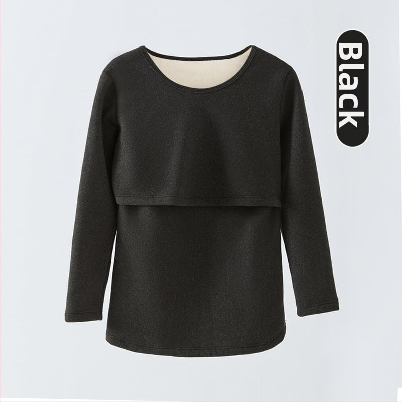 Māmiņām paredzēts termālais apģērbu komplekts ar flisa odeli, garas piedurknes, zīdīšanas piekļuve, poliestera/elastāna maisījums.