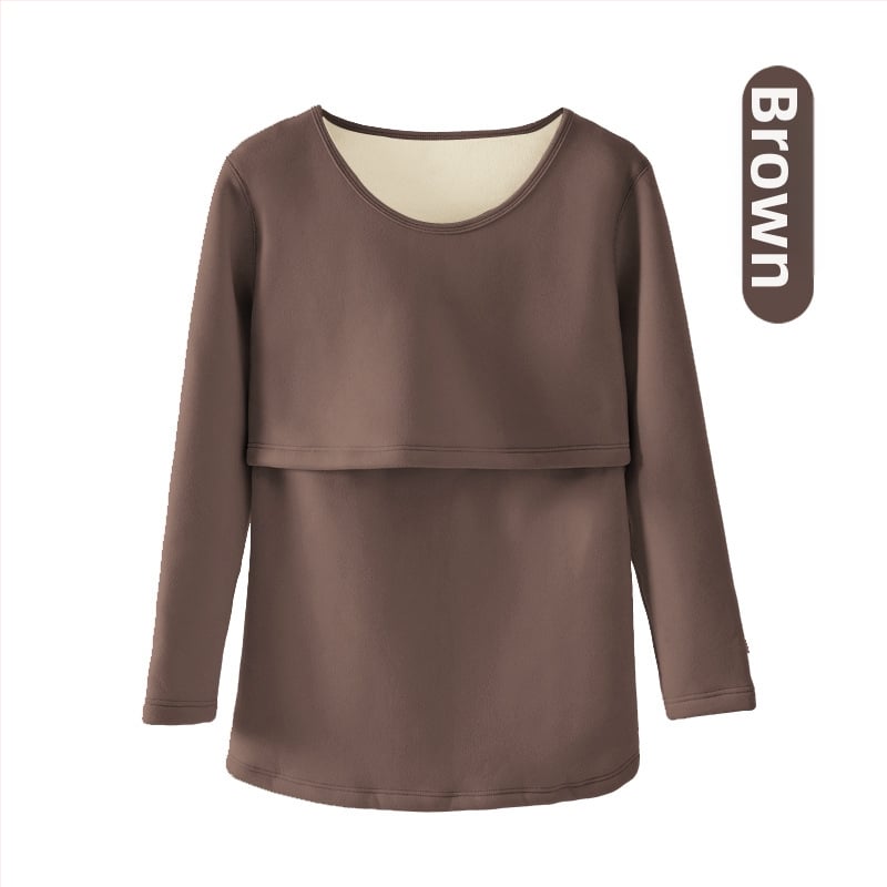 Māmiņām paredzēts termālais apģērbu komplekts ar flisa odeli, garas piedurknes, zīdīšanas piekļuve, poliestera/elastāna maisījums.