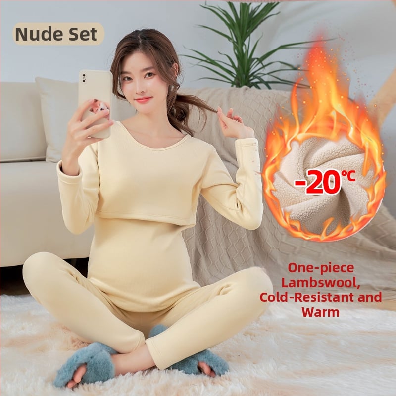 Māmiņām paredzēts termālais apģērbu komplekts ar flisa odeli, garas piedurknes, zīdīšanas piekļuve, poliestera/elastāna maisījums.