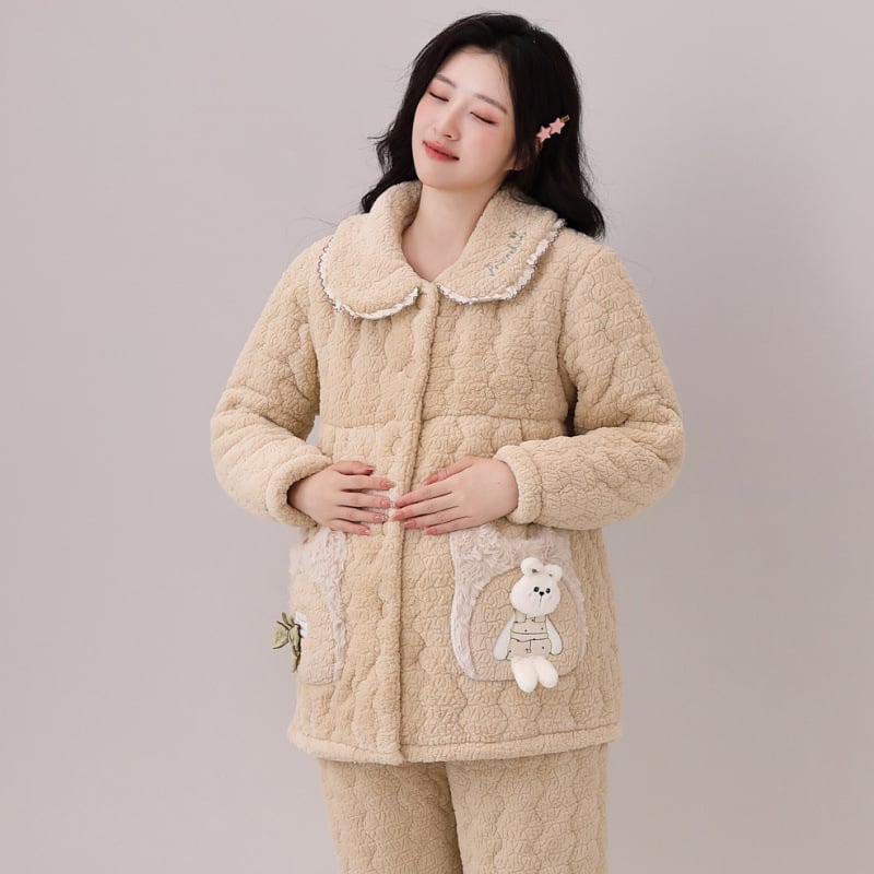 Rasedate piigaama kviltfliisist kardigan ja püksid, pikad varrukad, talveks ekstra paksus