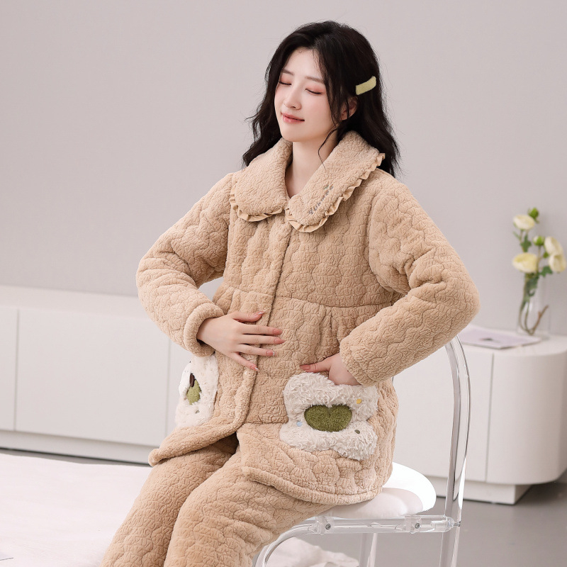 Rasedate piigaama kviltfliisist kardigan ja püksid, pikad varrukad, talveks ekstra paksus